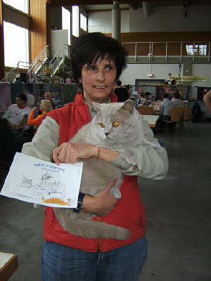 Marion mit Urmel auf Ausstellung